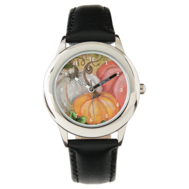 Pumpkins - Watercolor Art - Watch (Front)