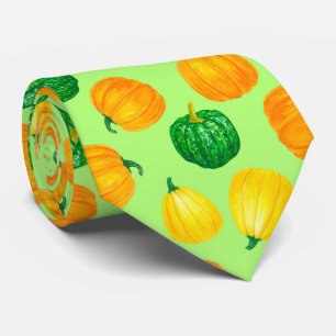 Pumpkins watercolor pattern 2 neck tie