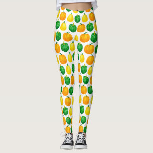 Pumpkins watercolor pattern leggings