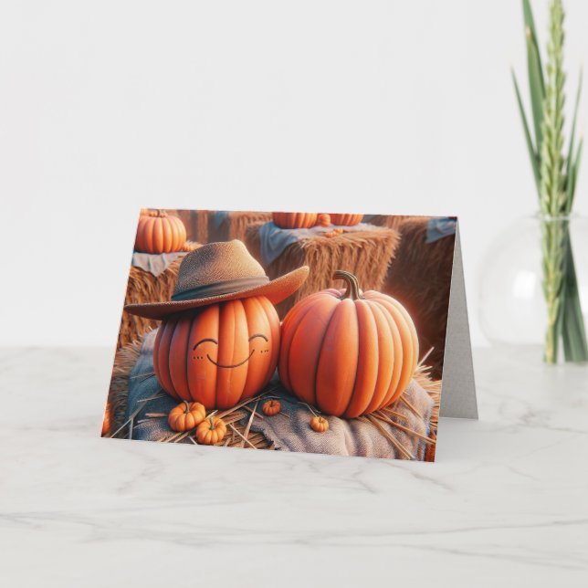 Pumpkins Wedding Anniversary Card (Front)