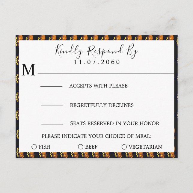 Pumpkins Wedding RSVP Card (Front)