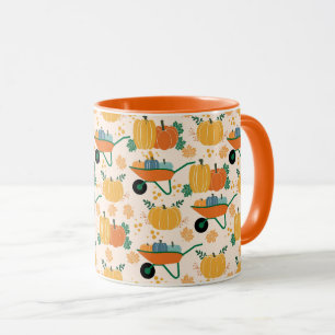 Pumpkins Wheelbarrow Autumn Garden Leaves Mug