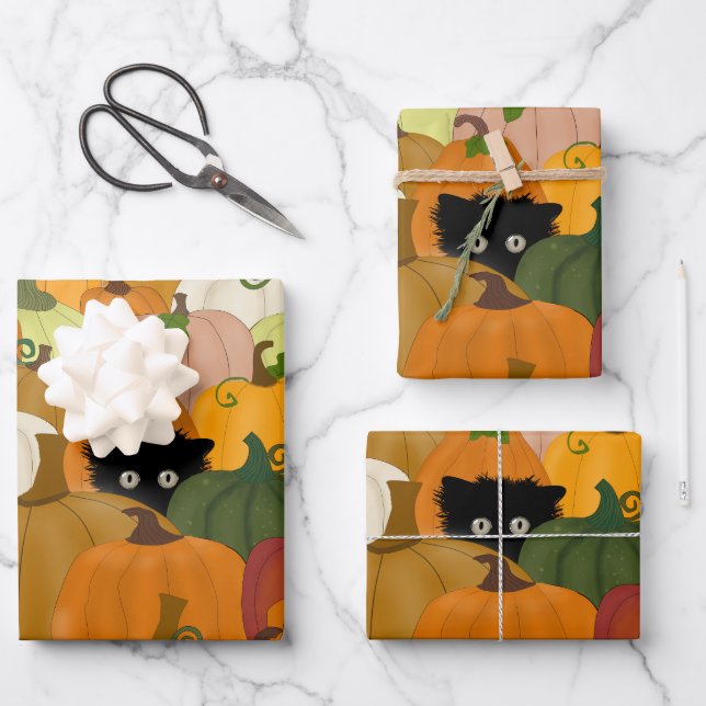 Pumpkins Wrapping Paper Sheets (Front)