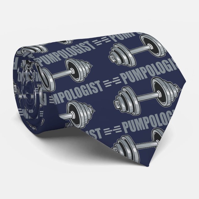 Pumpologist Pumping Iron Weightlifting Tie (Rolled)