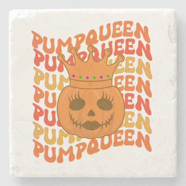 PumpQueen Halloween Couple Matching Costume   Stone Coaster (Front)