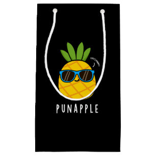 Pun-apple Funny Fruit Pineapple Pun Dark BG Small Gift Bag