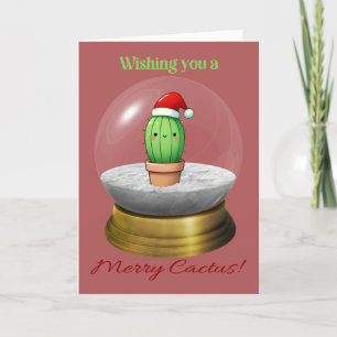 Pun Cactus Christmas Holiday Card