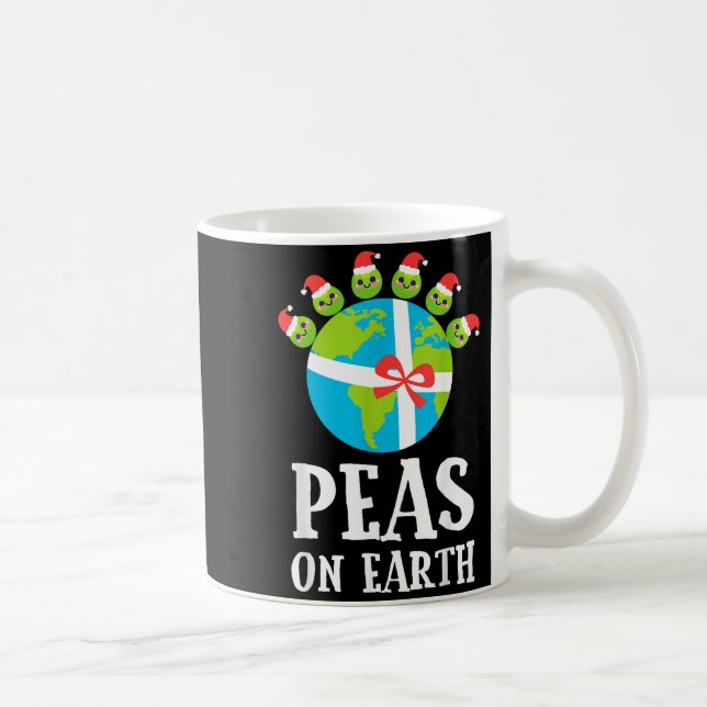 Pun Christmas Sayings Peas On Earth Funny Xmas Gif Coffee Mug (Right)