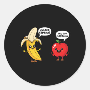 Pun Joke Funny Maestra School Spanish Teacher Stud Classic Round Sticker