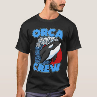 Pun Orca Whale Graphic Orca Crew T-Shirt