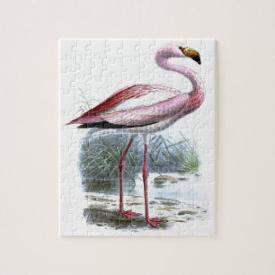 Puna Flamingo Vintage Illustration Jigsaw Puzzle