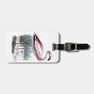 Puna Flamingo Vintage Illustration Luggage Tag