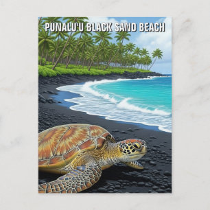 Punaluʻu Big Island Hawaii Travel Postcard
