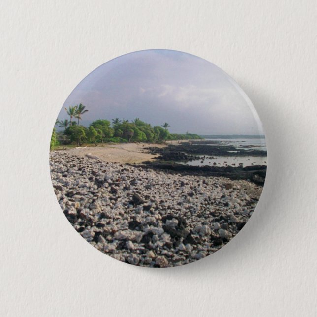 Punaluʻu Black Sand Beach Hawaii Big Island 6 Cm Round Badge (Front)