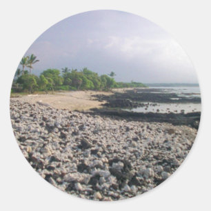 Punaluʻu Black Sand Beach Hawaii Big Island Classic Round Sticker