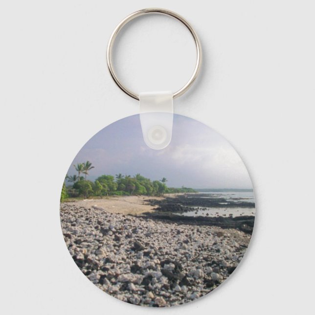 Punaluʻu Black Sand Beach Hawaii Big Island Key Ring (Front)