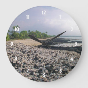 Punaluʻu Black Sand Beach Hawaii Big Island Large Clock