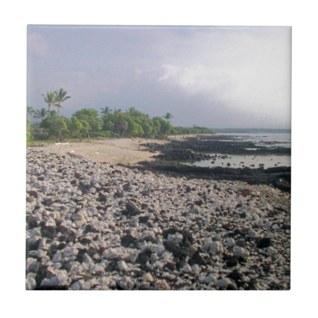 Punaluʻu Black Sand Beach Hawaii Big Island Tile (Front)