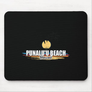 Punalu'u Beach Hawaii Retro Surfing Beach For Men Mouse Mat