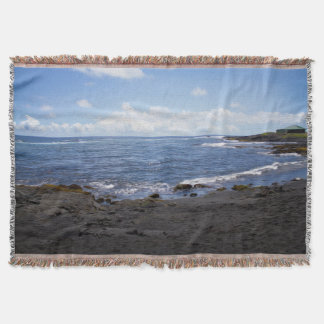 Punalu'u Black Sand Beach Hawaii Throw Blanket