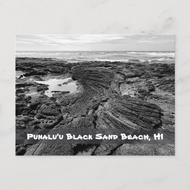 Punalu'u Black Sand Beach, HI Postcard (Front)