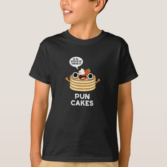 Puncakes Funny Pancake Pun Dark BG T-Shirt (Front)