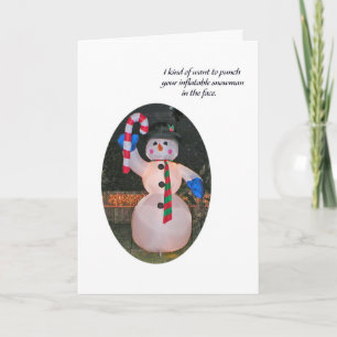 Punch A Snowman Holiday Card