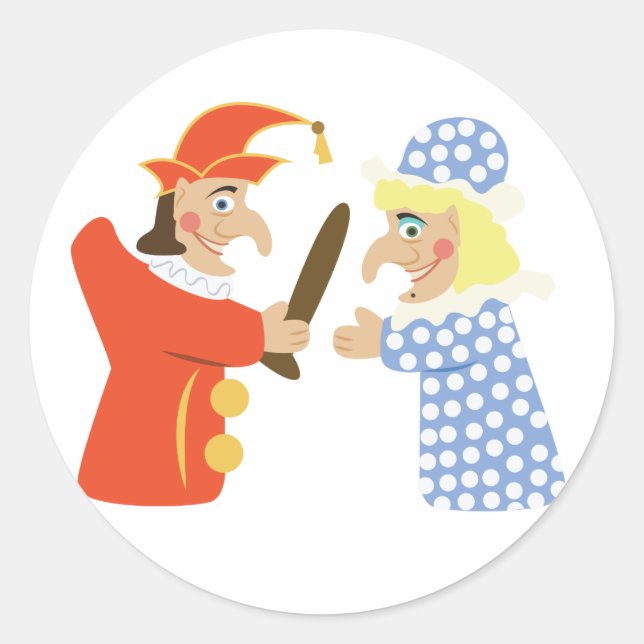 Punch and Judy Classic Round Sticker (Front)