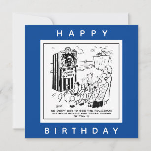 Punch and Judy show on the beach cartoon Card