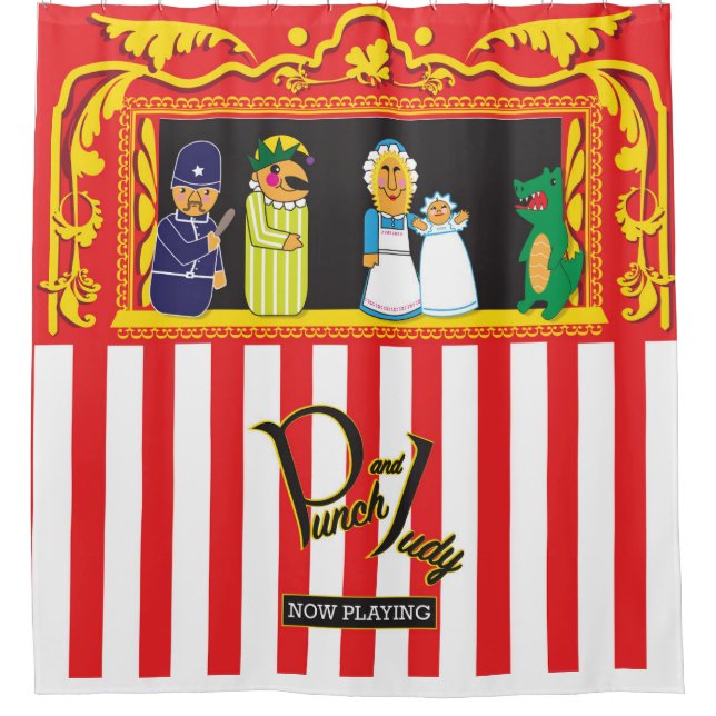 Punch and Judy Shower Curtain (Front)