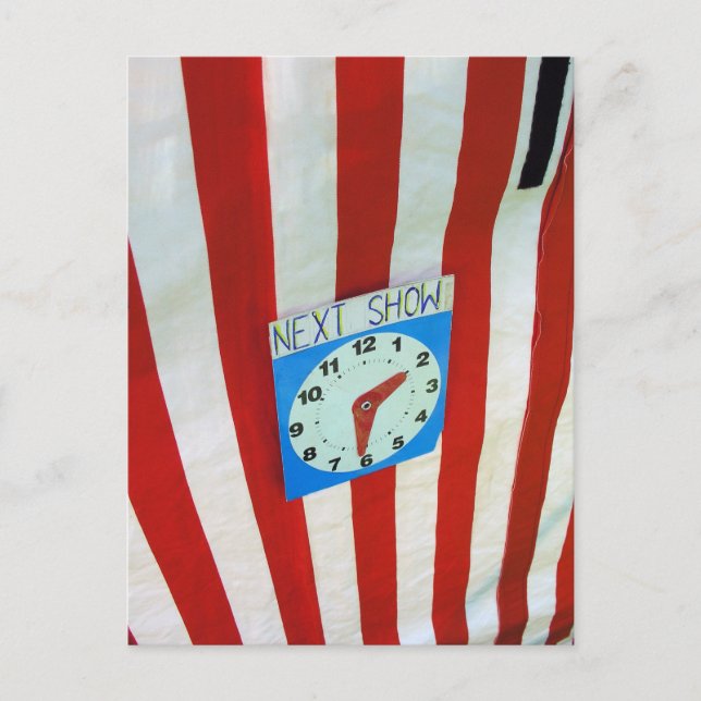 Punch and Judy tent and clock Postcard (Front)