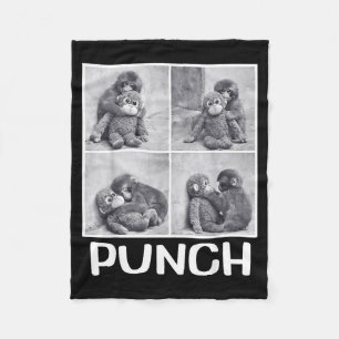 Punch baby monkey meme fleece blanket