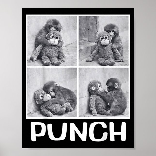 Punch baby monkey meme  poster (Front)