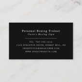 Punch Bag, Boxer, Boxing Trainer Business Card (Back)