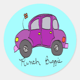 punch buggie classic round sticker