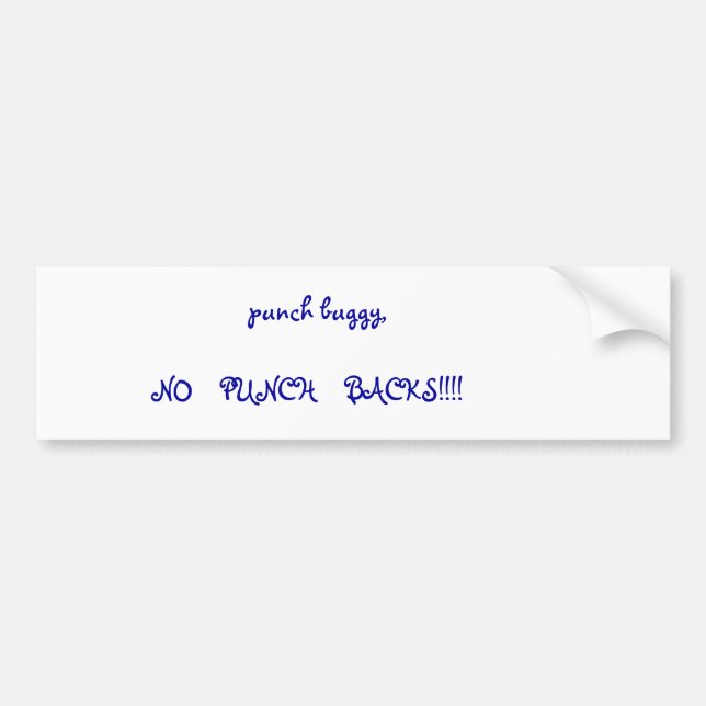 punch buggy,          ... bumper sticker (Front)