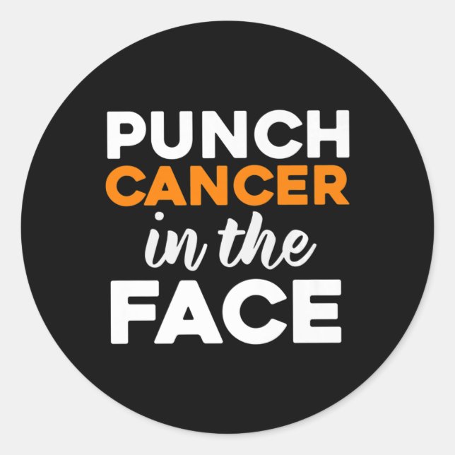 Punch Cancer In The Face Leukaemia Awareness  Classic Round Sticker (Front)