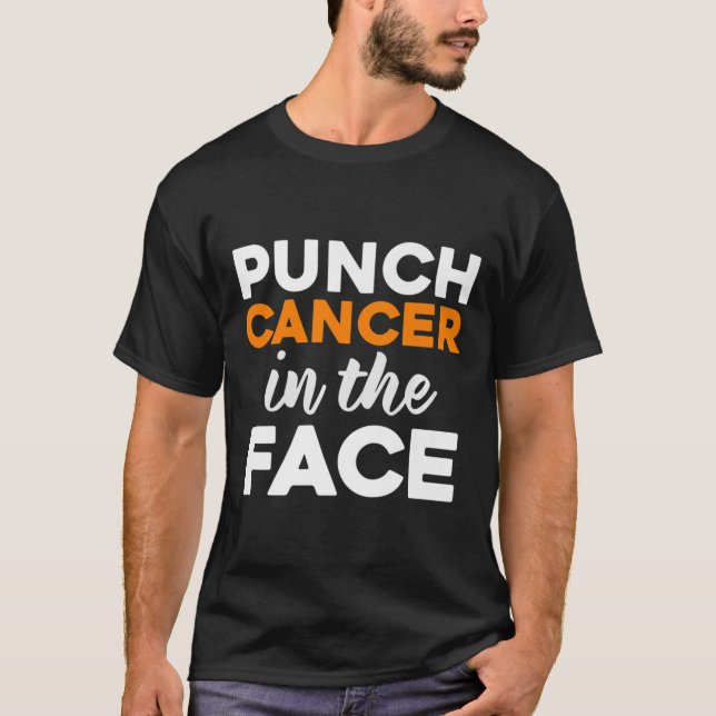 Punch Cancer In The Face Leukaemia Awareness  T-Shirt (Front)