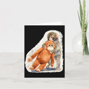 Punch Cute Baby Monkey Orangutan Stuffed Toy Card