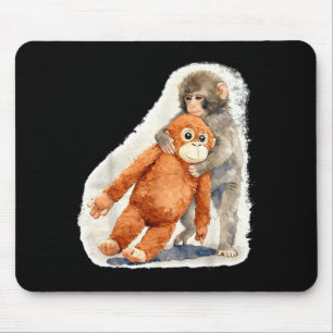 Punch Cute Baby Monkey Orangutan Stuffed Toy Mouse Mat