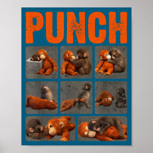 Punch cute monkey poster
