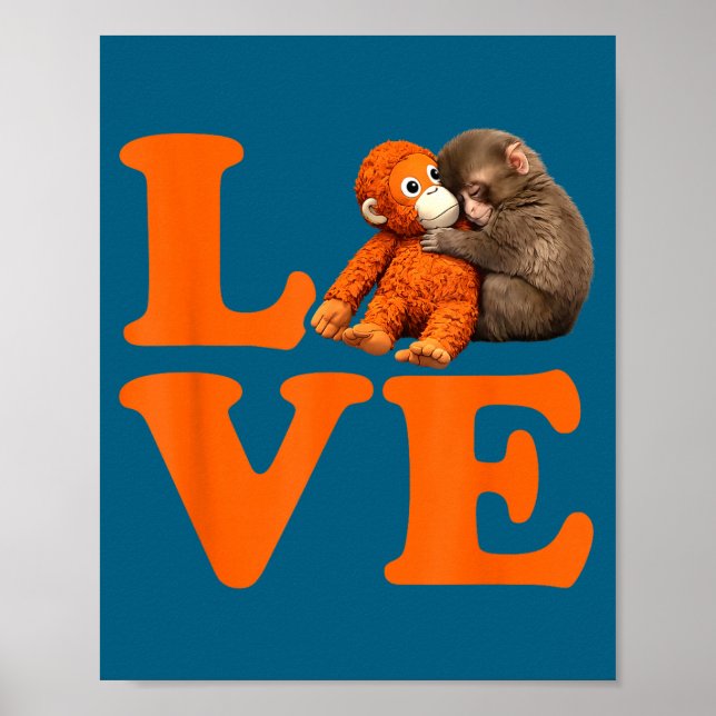 Punch cute monkey  poster (Front)