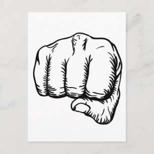 punch fist postcard