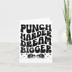 Punch Harder Dream Bigger Boxer Sports Strength Gy Card