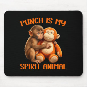 Punch is spirit animal cute punch monkey meme mouse mat