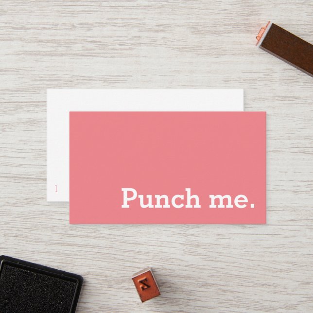 Punch Me Simple Dark Loyalty Coffee Punch-Card Card (Front/Back In Situ)