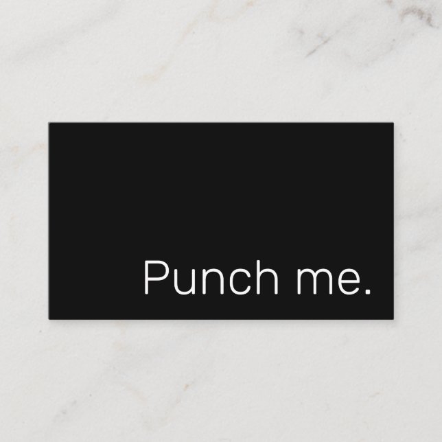 Punch Me Simple Dark Loyalty Coffee Reward Card (Front)