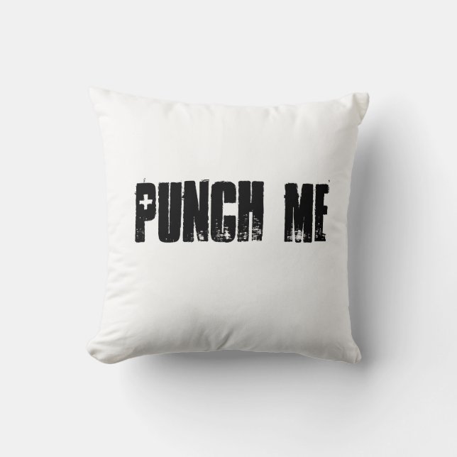 Punch Me Throw Pillow (Front)