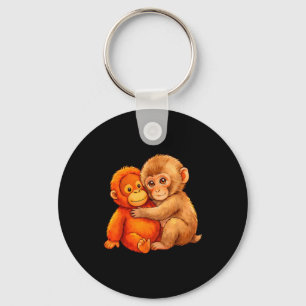 Punch monkey cute baby funny animal key ring