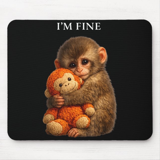 Punch monkey cute baby funny animal  mouse mat (Front)